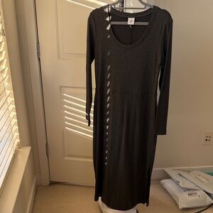 CAbi Any Day Dress - Classic Dark Grey Long Sleeve Dress